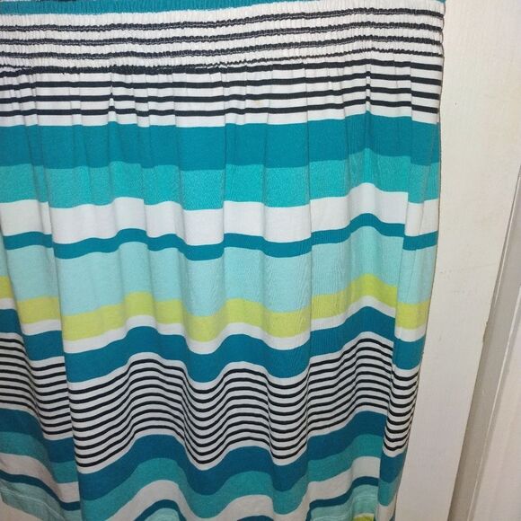 LOFT Blue and Green Sleeveless Sundress - Picture 8 of 11